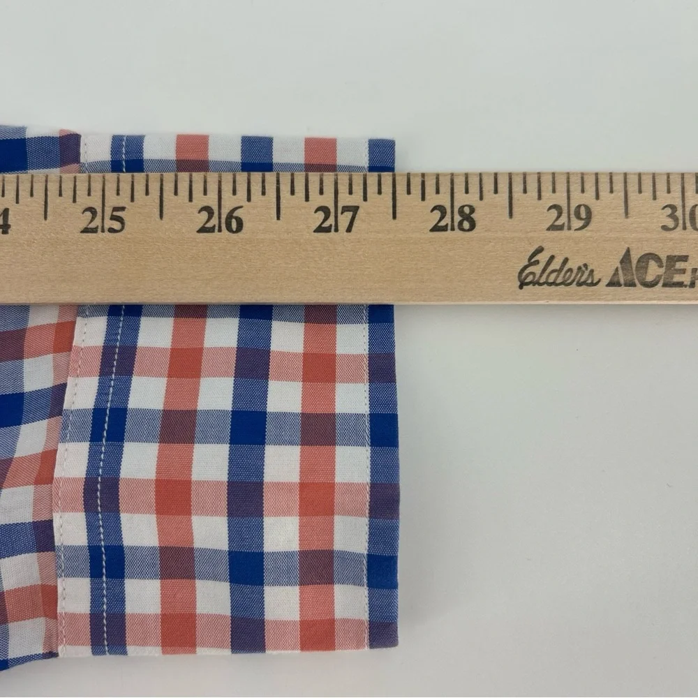 UNTUCKit Shirt Men’s Large Blue Orange Red Tall Slim Long Sleeve 100% Cotton